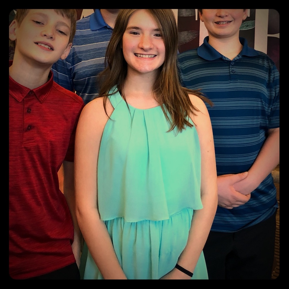 Girls Aqua Sun dress